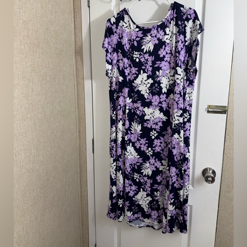 Southern Lady Purple and White Floral Maxi Dress